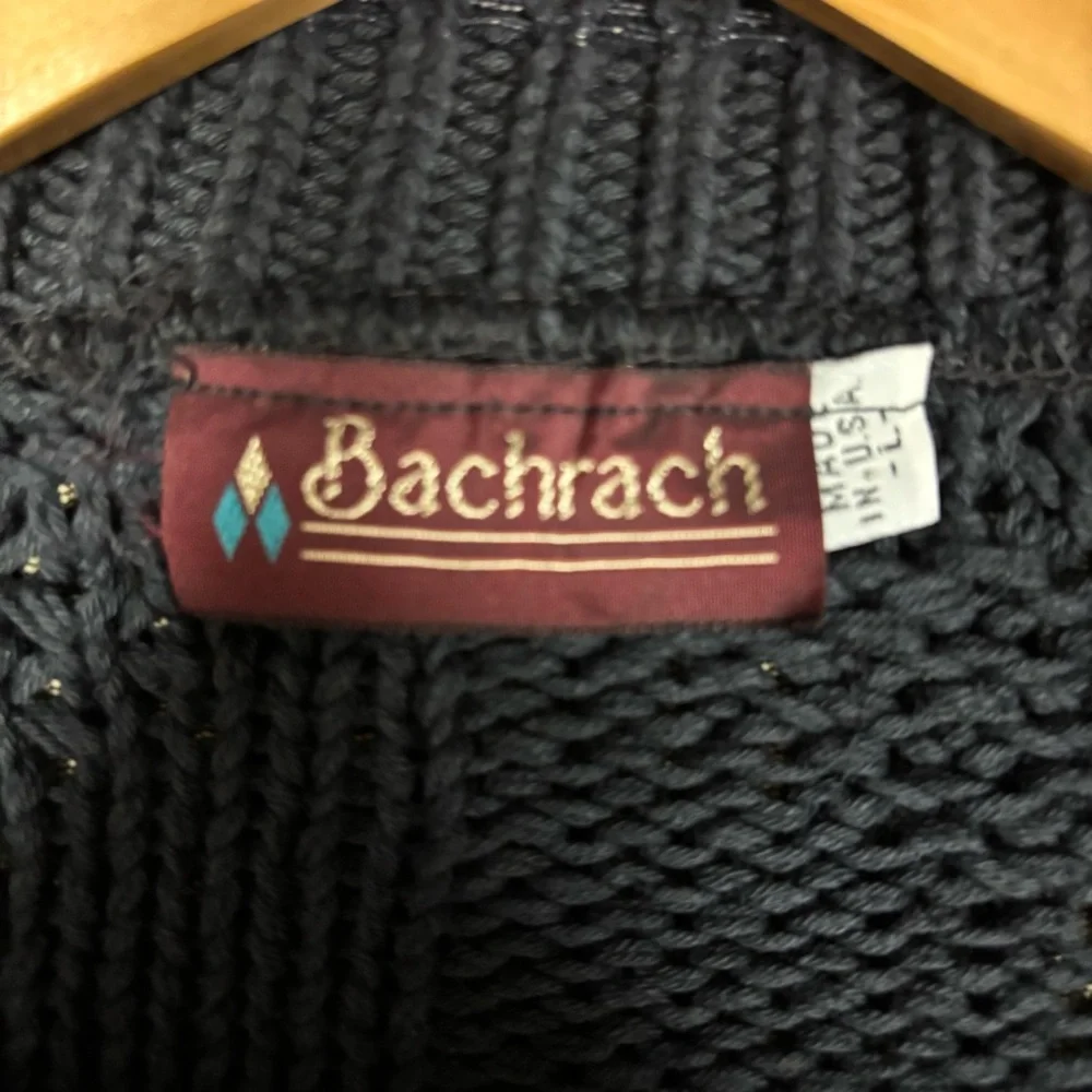 Vintage Bacharach  Black Sweater size L - Picture 3 of 4